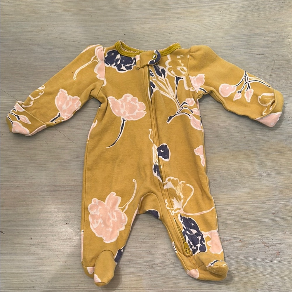 Carter's Yellow and Pink Floral Footie